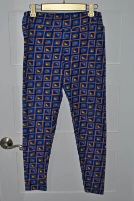 LuLaRoe Tall & Curvy TC leggings Blue yellow diamond geometric - Image 1 of 2