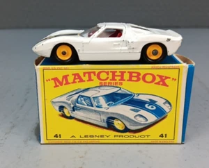 Matchbox #41C Ford GT White 1965 In Solid Original E4 Box - Picture 1 of 5