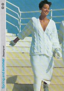 Spring & Summer Women's Stepping Out Cardigan & Skirt Knitting Pattern - Picture 1 of 1