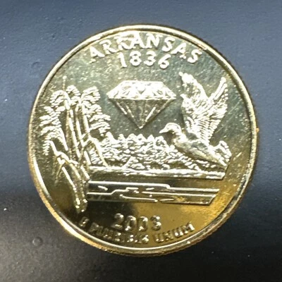 2003 D - Arkansas State Quarter - 24 Karat Gold Plated - Image 1 of 2