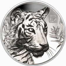 Niue 2022 YEAR TIGER White Tiger $1 1 Oz Pure Silver Proof Color — MINTAGE 888