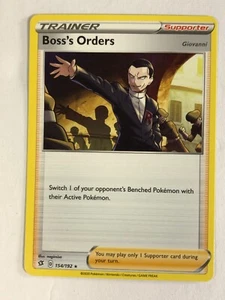 Pokemon Card Rebel Clash Non Holographic Boss's Orders 154/192 NM - Picture 1 of 3