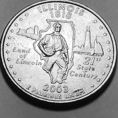 2003 D Illinois Statehood quarter circulated - Image 1 of 3