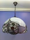 Tiffany Stil Deckenlampe Lampe Bleiglas Buntglas guter Zustand