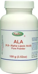 NuSci alfa lipoico ácido (R,S)ALA 100 g (3,52 oz polvo puro antioxidante para el cuidado de la piel - Imagen 1 de 5