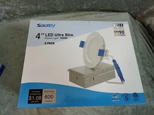 6 Pack 4inch Ultra-Thin LED 5000K Recessed Ceiling Slim Light White+Junction Box - Picture 1 of 7