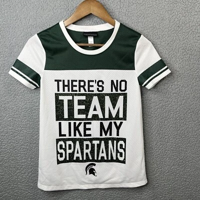 Michigan State Youth Spartans Soccer Shirt Size 12 White Football 5th & Ocean - Image 1 of 4
