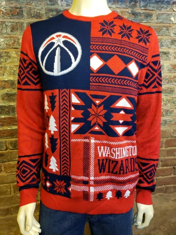 Washington Wizards Basketball NBA Ugly Christmas Holiday Sweater Red Mens XL Cover