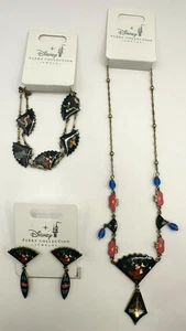 Disney Parks Jewelry Collection Fantasia Fan Necklace + Bracelet + Earrings Set - Picture 1 of 6