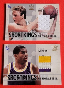 Larry Bird JERSEY CARD #d9/19 Magic Johnson PATCH CARD #8/21 07 SPORTKINGS VAULT - Bild 1 von 5