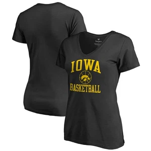 Women's Black Iowa Hawkeyes In Bounds V-Neck T-Shirt - Picture 1 of 3