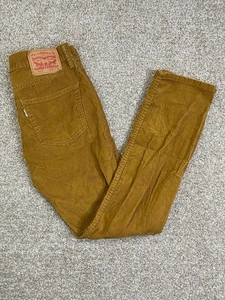 Levi's 511 Cord Pantalone Jeans W31 L32 Uomo Marrone Slim Dritto Retrò Zip Basso - Foto 1 di 11