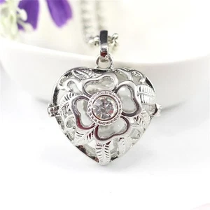 Necklace with Pendant Fiotre heart Chain Pearls Glass Tool Neck Copper - Picture 1 of 7