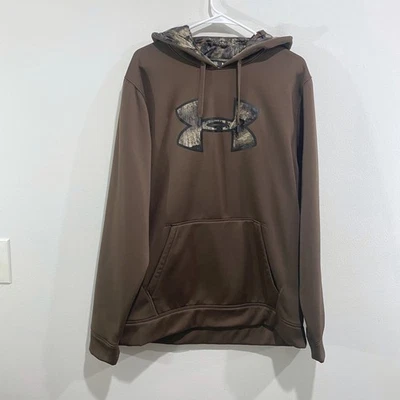 Under Armour Loose Hoodie Mens XL Brown Camo Hunting Pullover Sweatshirt - Image 1 of 4