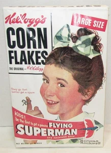 Kelloggs Corn Flakes Flying Superman Reproduction Cereal Box - Picture 1 of 3