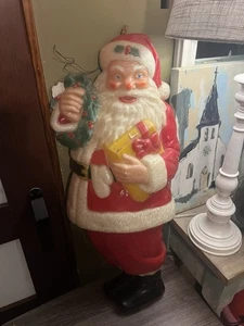 1950's Vintage Noma Flat Back Lighted  Santa Hard Plastic  30" Tall Christmas  - Picture 1 of 21
