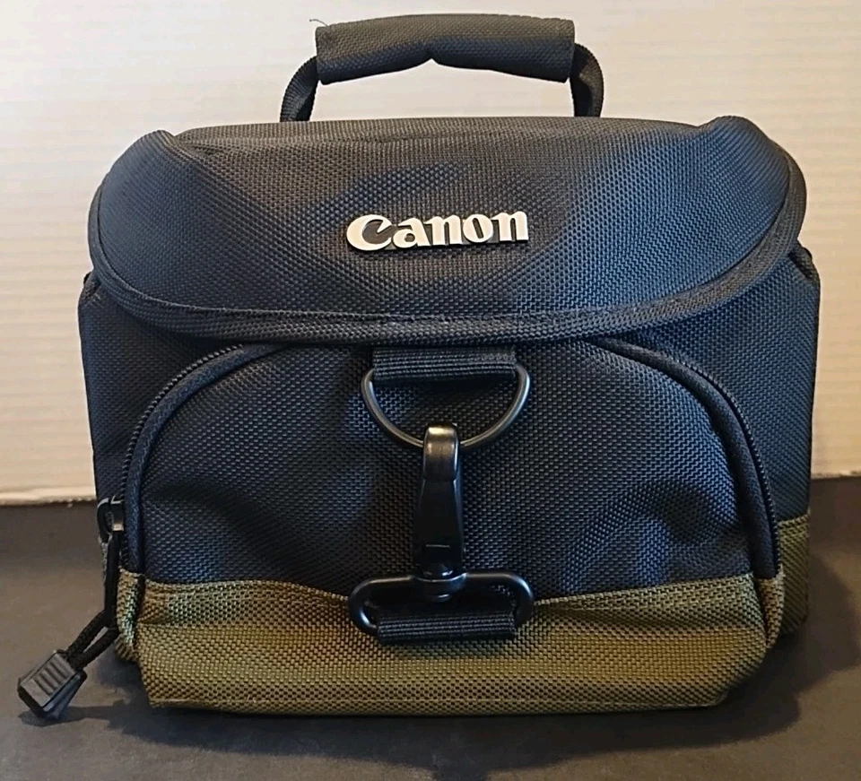 Bolso para gadget para cámara Canon 100 EG correa para el hombro y cinturón negro verde oliva Foto 1 de 4