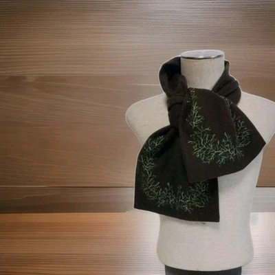 Alexander McQueen Black Green Knit Wool Muffler New Unused Rare - Image 1 of 4