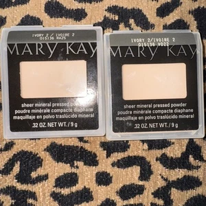 2 Mary Kay IVORY 2 #015136 Sheer Mineral Pressed Powder .32 Oz Each - Picture 1 of 5