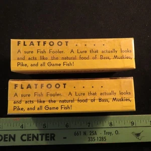 Lot of 2 Vintage Pfahler Mfg Co Flatfoot Fishing Lure Box Only Mansfield Ohio ** - Picture 1 of 9