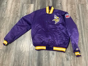 Giacca uomo vintage Minnesota Vikings Starter raso linea professionale grande come nuova - Foto 1 di 21