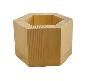 Wooden Planter Box 6-inch Hexagon Flower Pot Container - Picture 1 of 4