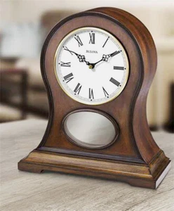 BULOVA -B6217 BOOKFIELD BLUETOOTH ENABLED SPEAKER SYSTEM MANTLE CLOCK - Picture 1 of 1
