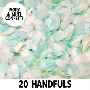 Biodegradable Wedding Confetti | Ivory Mint Mix | Circle Tissue Paper | 20g - Picture 1 of 3