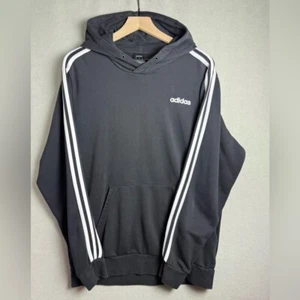 Adidas Essentials 3 Stripes Hoodie in Black and White Men's size L - Picture 1 of 13