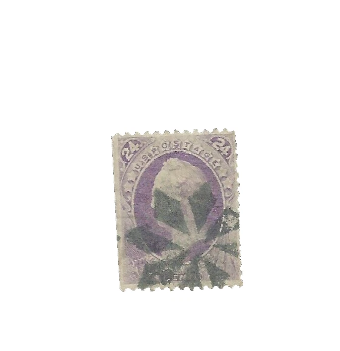 warrenstamp, US 153, 24 cent deep purple, 1870, Fancy foreign cancel, CV $230 - Image 1 of 2