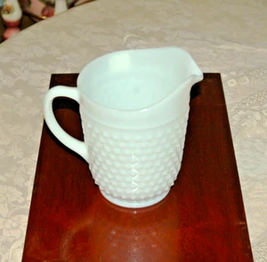 Vintage Anchor Hocking White Hobnail Milk Glass Pitcher - Picture 1 of 10