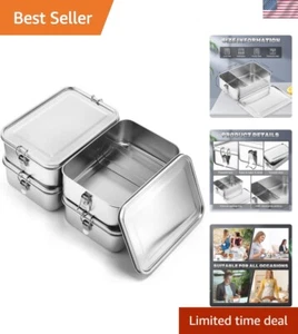 Stainless Steel Bento Box Metal Lunch Box Food Storage Containers Metal Lunch... - Picture 1 of 8