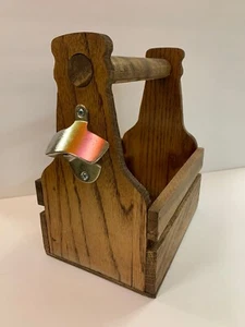 Portador/caddy de cerveza de madera con abrebotellas - Imagen 1 de 5