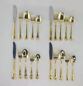 Towle Marcelle Supreme Cutlery Stainless Gold Japan 20 Pieces Flatware Set for 4 - Picture 1 of 20