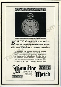 Relojes Hamilton 1922 precisión ferroviaria gran anuncio impreso más de 100 años (3238) - Imagen 1 de 1