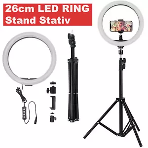 USB LED ring light photo light studio lamp selfie phone tripod DE - Picture 1 of 7