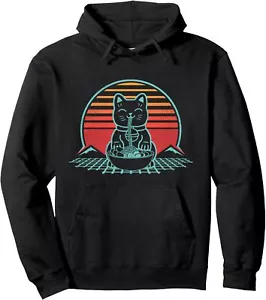Anime Ramen Cat Retro Japanese Noodles Aesthetic Kawaii Gift Pullover Hoodie - Picture 1 of 8