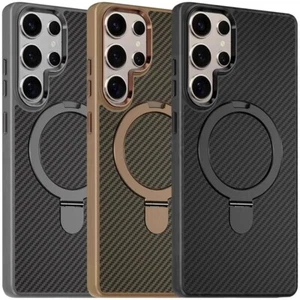 Funda para Galaxy S25 Ultra/S25+/S25 Diseño de Fibra de Carbono Anillo Magnético Soporte Cubierta - Imagen 1 de 19