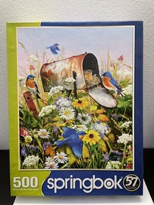 SPRINGBOK 2018 Puzzle Blue Birds 500 Pc USA COMPLETE Excellent! - Picture 1 of 7
