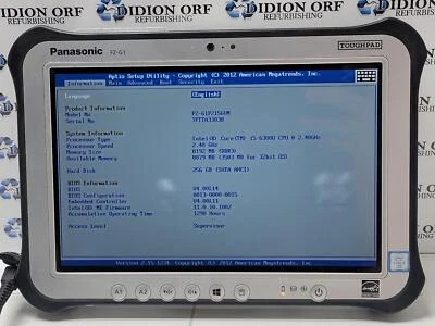 PANASONIC FZG1 i5 6300U 2.40GHz 8 GB RAM 256 GB SSD  NO OS SKU 15581 - Image 1 of 4