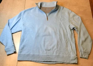 Paradise Collection Steel Blue Ribbed Quarter Zip Pullover Sweater Men's Size XL - Picture 1 of 8