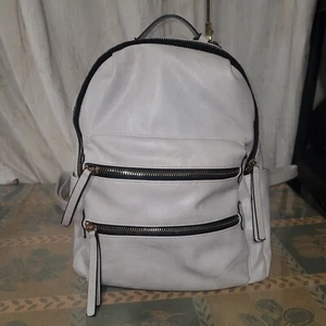 Madison West Kylee Gray PU Synthestic Leather Large Backpack - read description - Picture 1 of 11