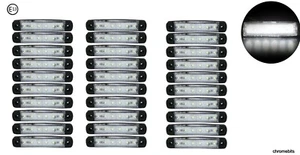 30x Led Front White Side Marker Lights Lamps Truck Trailer Lorry Bus 24v E Mark - Imagen 1 de 7