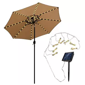 Solar Umbrella Light Outdoor Water Resistant Solar Umbrella with 8 Lights - Picture 1 of 11