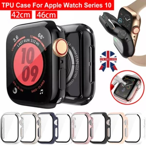 For -Apple Watch Series 10 42mm/46mm Case TPU Ful Screen Protector -iWatch Cover - Afbeelding 1 van 18