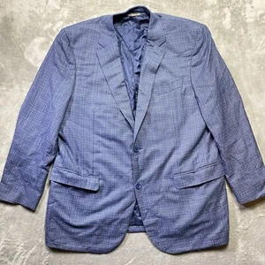 CANALI 1934 Made In Italy Wolle Seide Leinen Kariert Sakko Blau Größe 42R - Bild 1 von 9