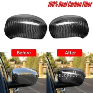 Gloss Real Carbon Fiber Side Mirror Cover Cap ADD-ON For Chrysler 300C 2003-2011 - Picture 1 of 12