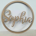 Personalised Name Text Hoop Circle Sign Wall Plaque Decor Baby Room Weddings