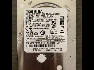 Toshiba 500GB 7200 RPM HDD 2.5 in SATA III MQ01ACF050  Hard Drive - Image 1 of 3