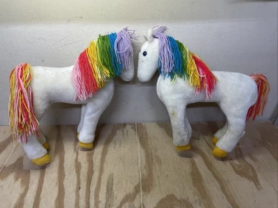 LOT 2 Vintage Original 1983 Rainbow Brite STARLITE Unicorn Horse 12" Plush - Image 1 of 4